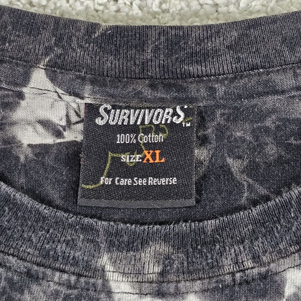 Y2K Survivors AOP Skull Spade Flames Adult XL Black T-Shirt Biker Edgy Grunge - Picture 3 of 8